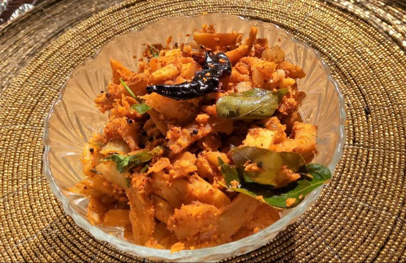Cheema chakka ularthu ( Breadfruit stir fry)